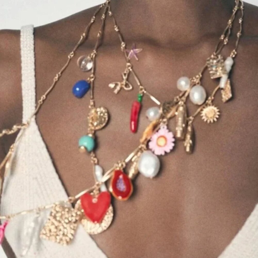 Luxe Charm Necklace Set Statement - image 1